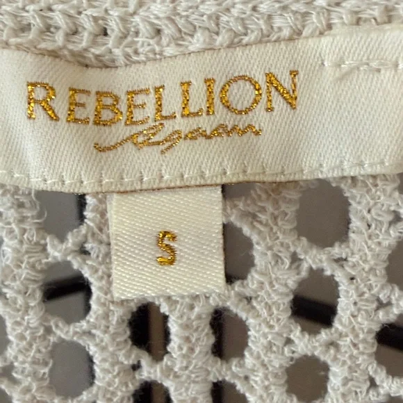 Rebellion Cream Crochet Cardigan with Red Cherry Embroidery - Picture 2 of 7